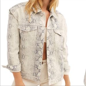 Freepeople snake print Jean jacket